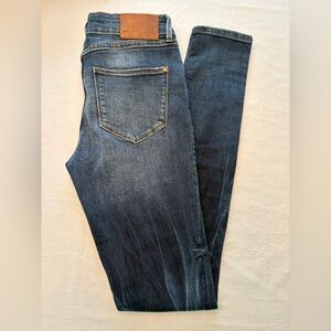 ZARA BASIC Jeans Mid Rise Skinny Fit Blue Denim 4